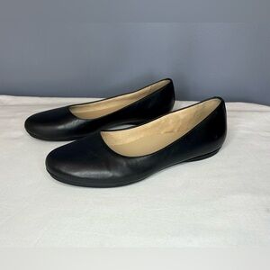 Naturalizer Shoes Womens 12W Black Maxwell Wide Leather Ballet Flats Comfort